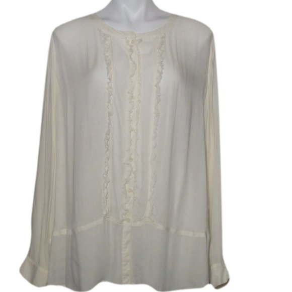 white ruffle top plus size